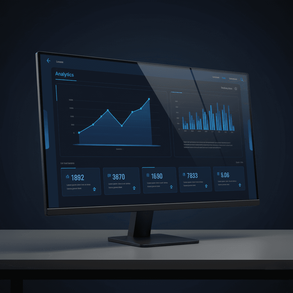 Analytics dashboard with charts and KPIs